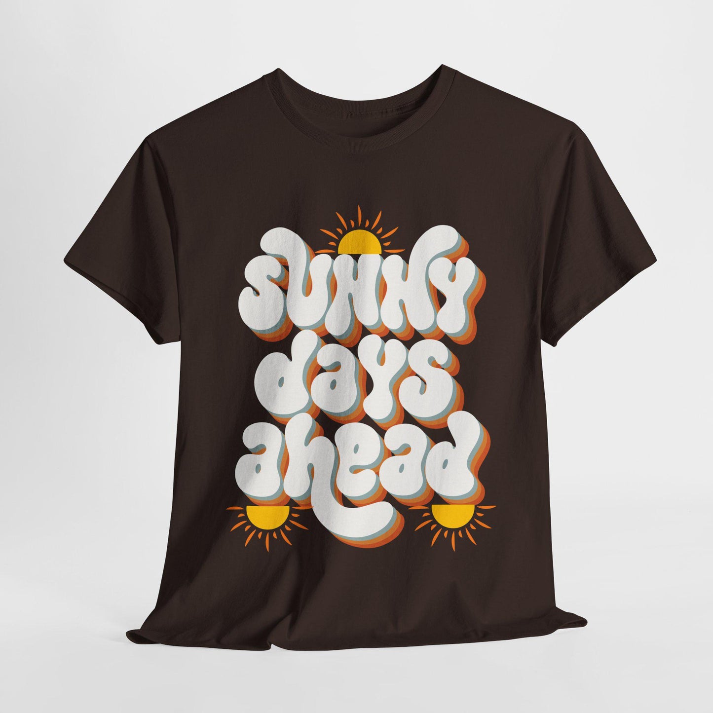 T-shirt Sunny Days Ahead Unisex Heavy Cotton Tee, Graphic T-Shirt, Summer Vibes Shirt, Casual Wear, Gift for Friends, Positive Quote Tee