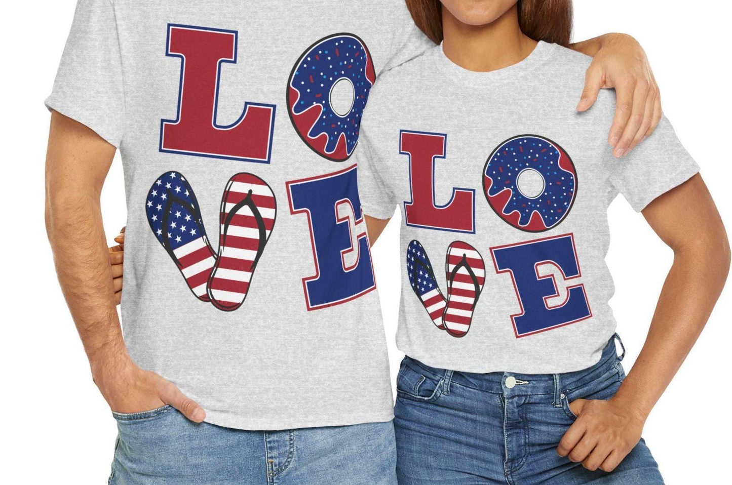 Patriotic Love T Shirt Unisex Heavy Cotton Tee Americana Style Fourth Of July Independence Day Graphic Casual Summer BBQ Gift For Him Her