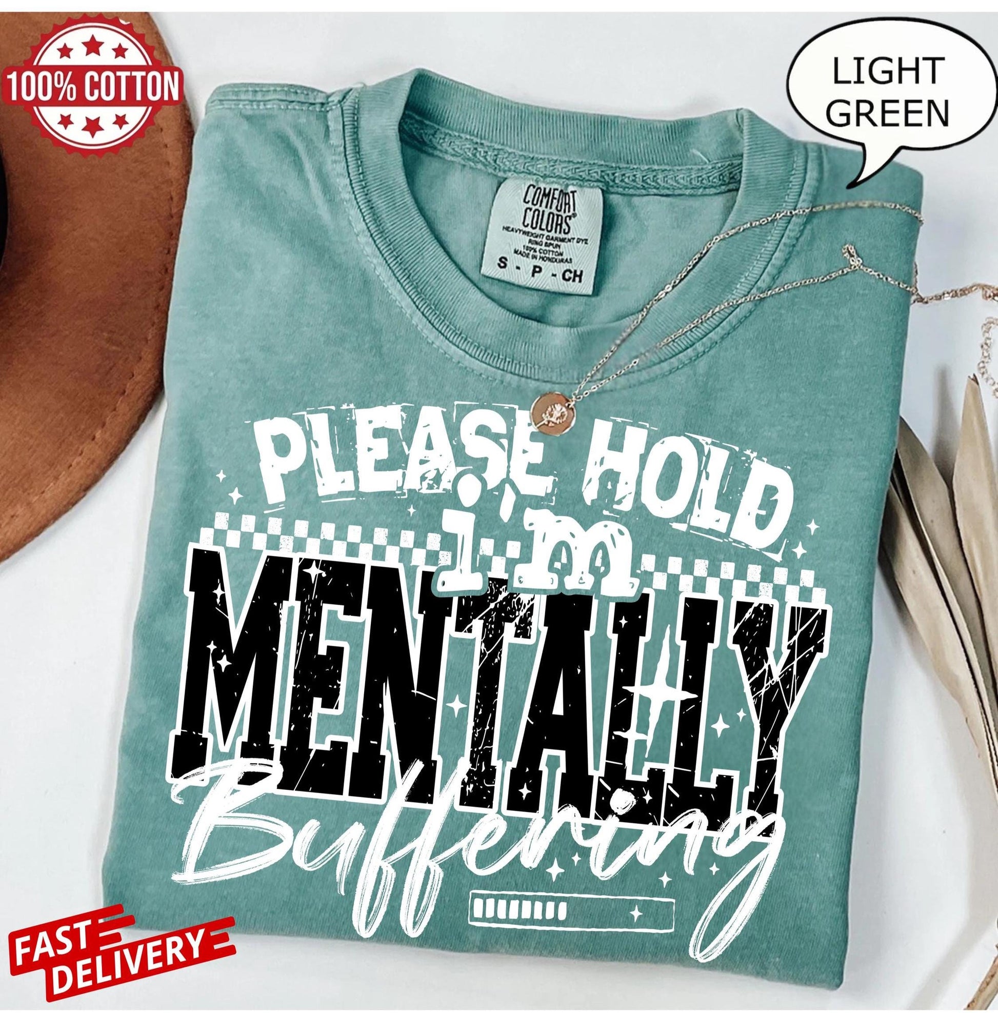 Funny mental lag t-shirt for introverts, sarcastic quote cotton tee oversized fit, anxiety buffering relatable humor shirt