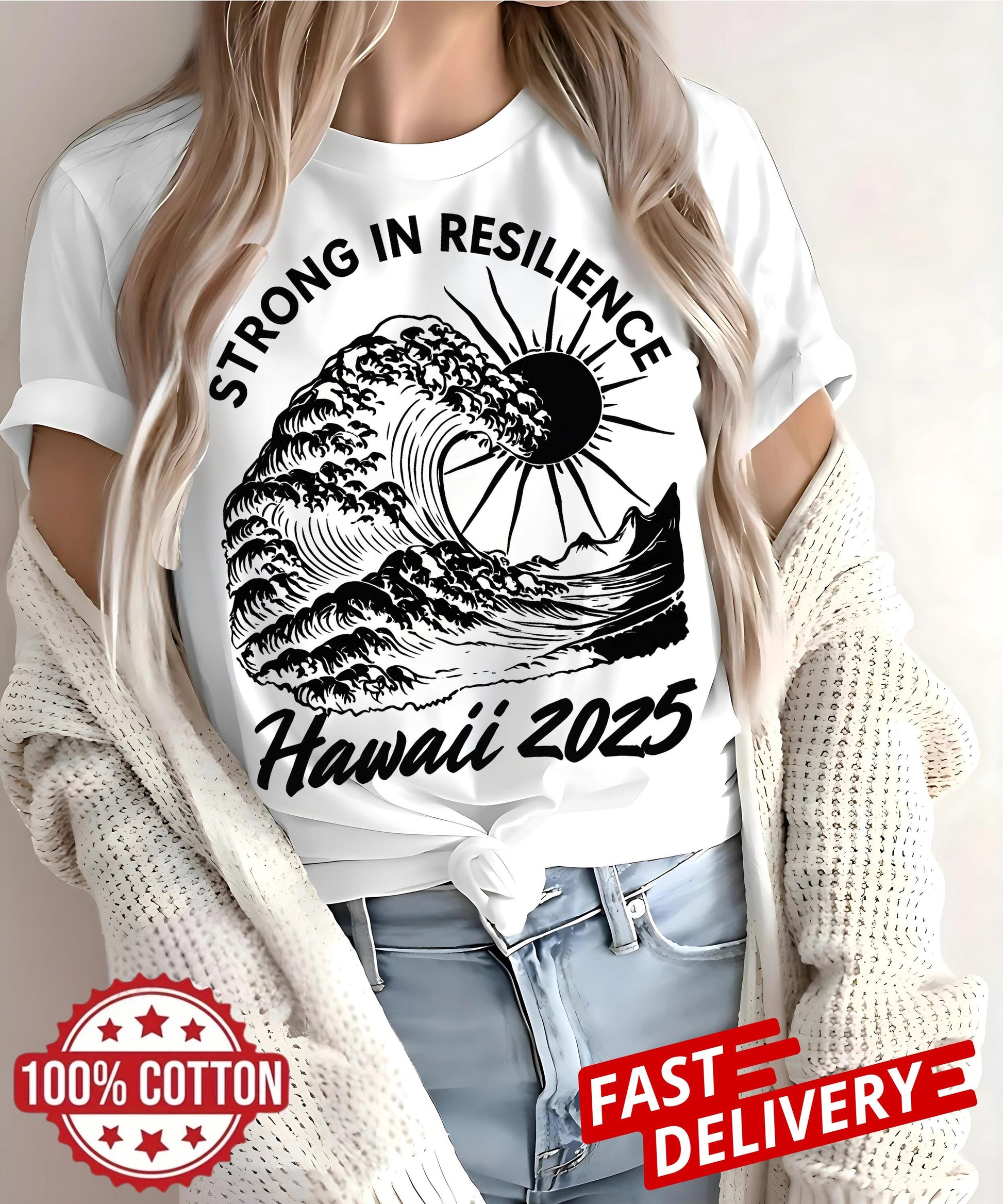 Stand strong and show support for Hawaii with this 2025 Shirt wear hope and honor those affected by the devastating tsunami