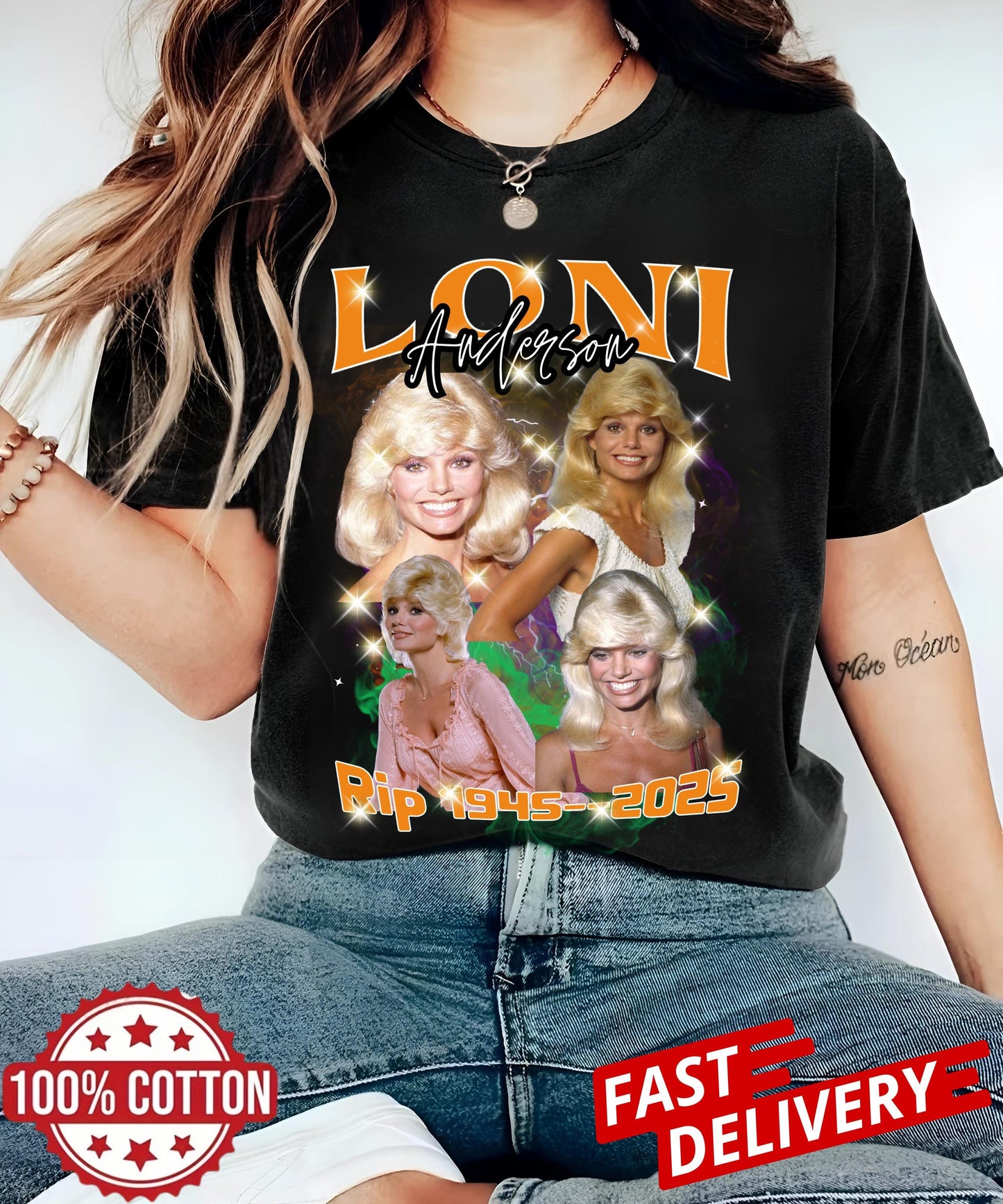 Vintage shirt Loni Anderson RIP 1945–2025 Tribute Tee | Celebrity Tribute Bootleg Shirt | WKRP in Retro Cincinnati 80s Memorial T‑Shirt