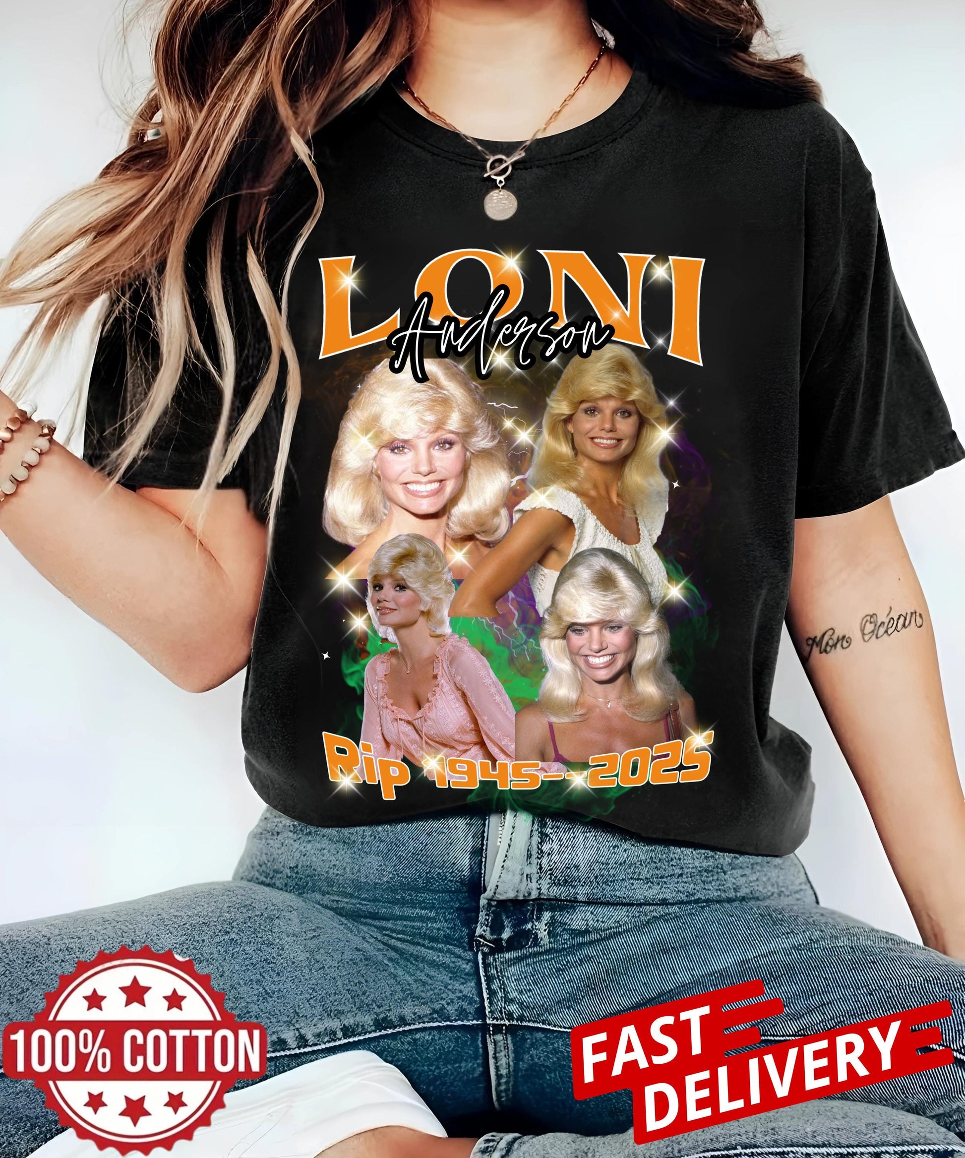 Vintage shirt Loni Anderson RIP 1945–2025 Tribute Tee | Celebrity Tribute Bootleg Shirt | WKRP in Retro Cincinnati 80s Memorial T‑Shirt