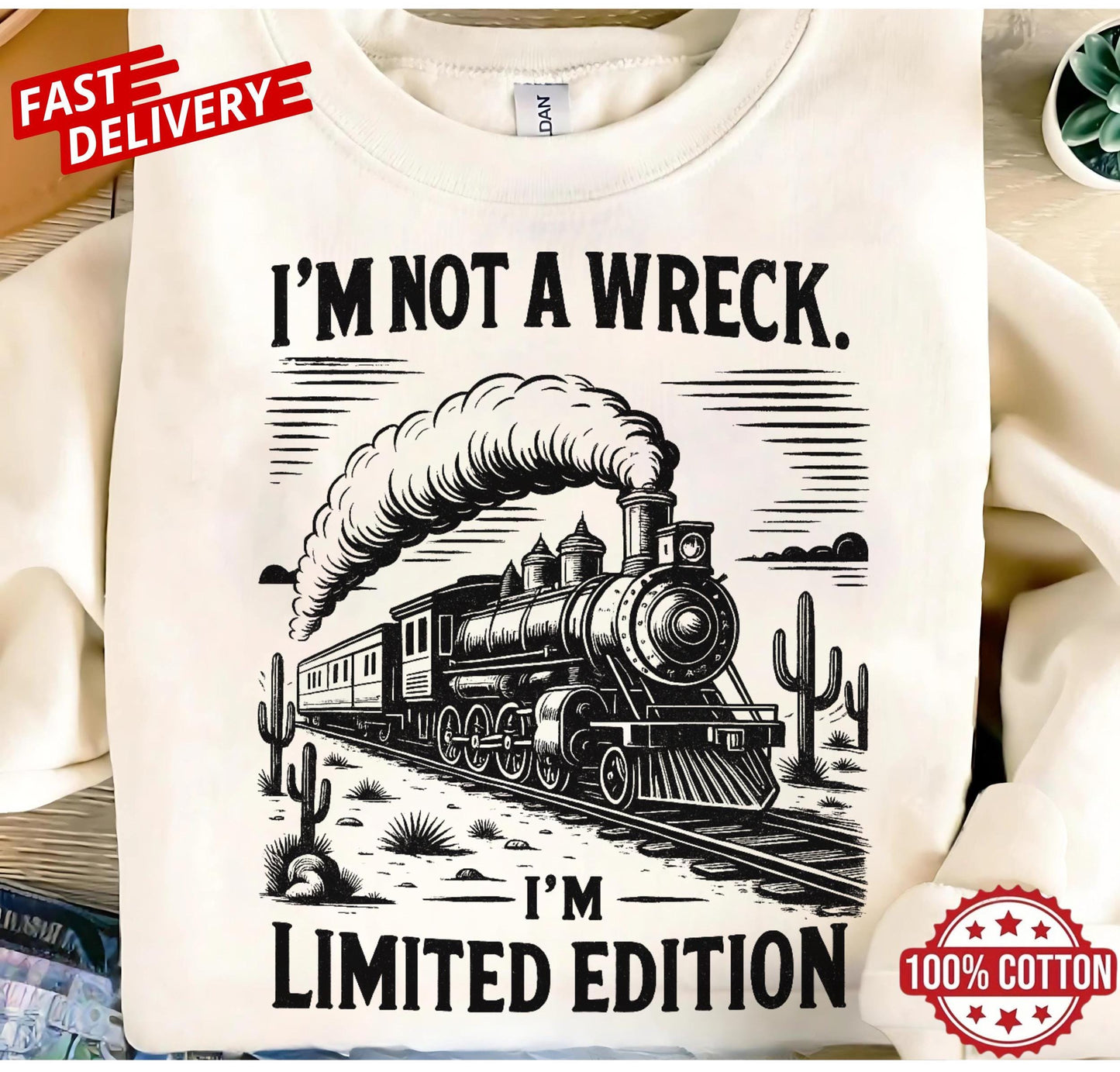 Im Not A Wreck Im Limited Edition Train Vintage T Shirt Funny Retro Railroad Tee Humor Graphic Top Unisex Casual Gift For Train Lovers