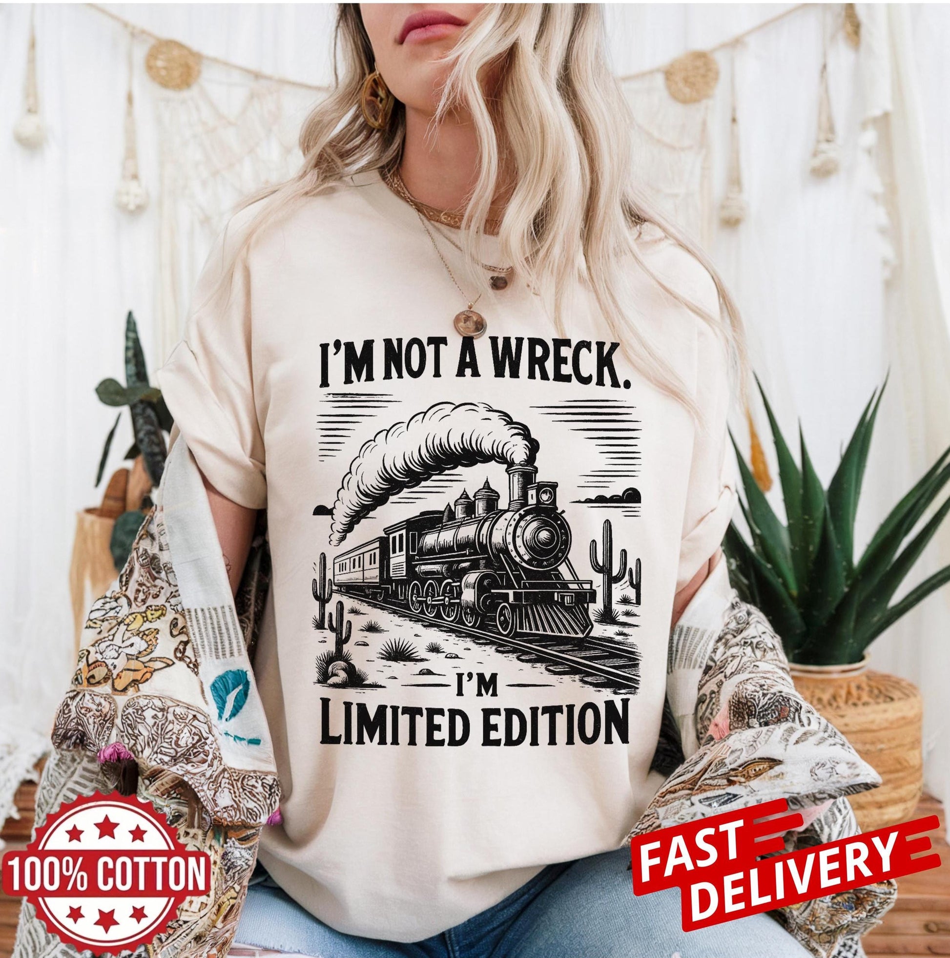 Limited edition train humor tee, vintage funny railroad shirt for men women, sarcastic quote oversized t-shirt