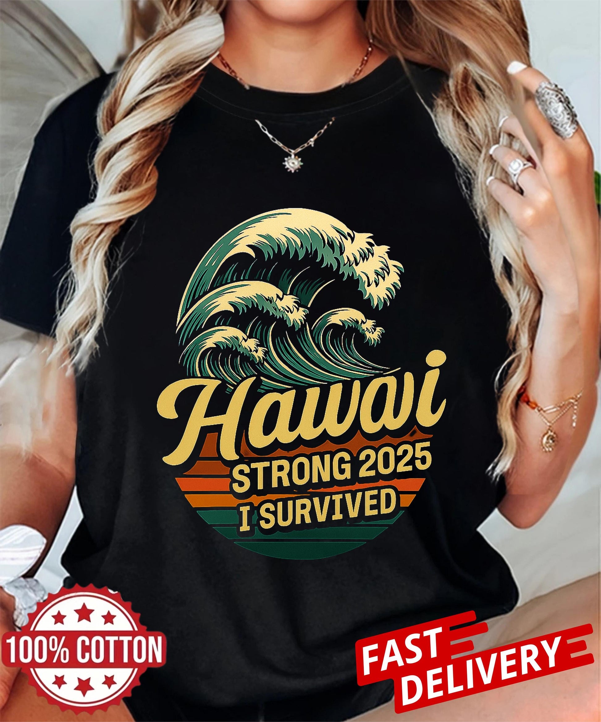 Hawaiian Survival Tee, Surfing Shirt, Ocean Wave T-Shirt, Adventure Apparel, Beach Vacation Top, Summer Graphic Tee,Tsunami