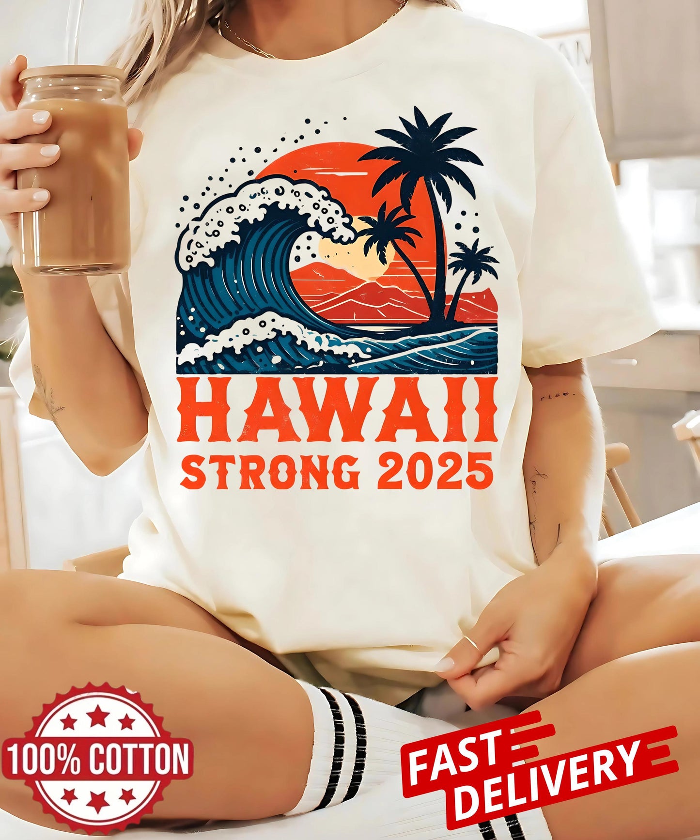 Support Hawaii with this Hawaii Strong 2025 Shirt stand tall after the tsunami, wear hope, and honor those who survived with pride