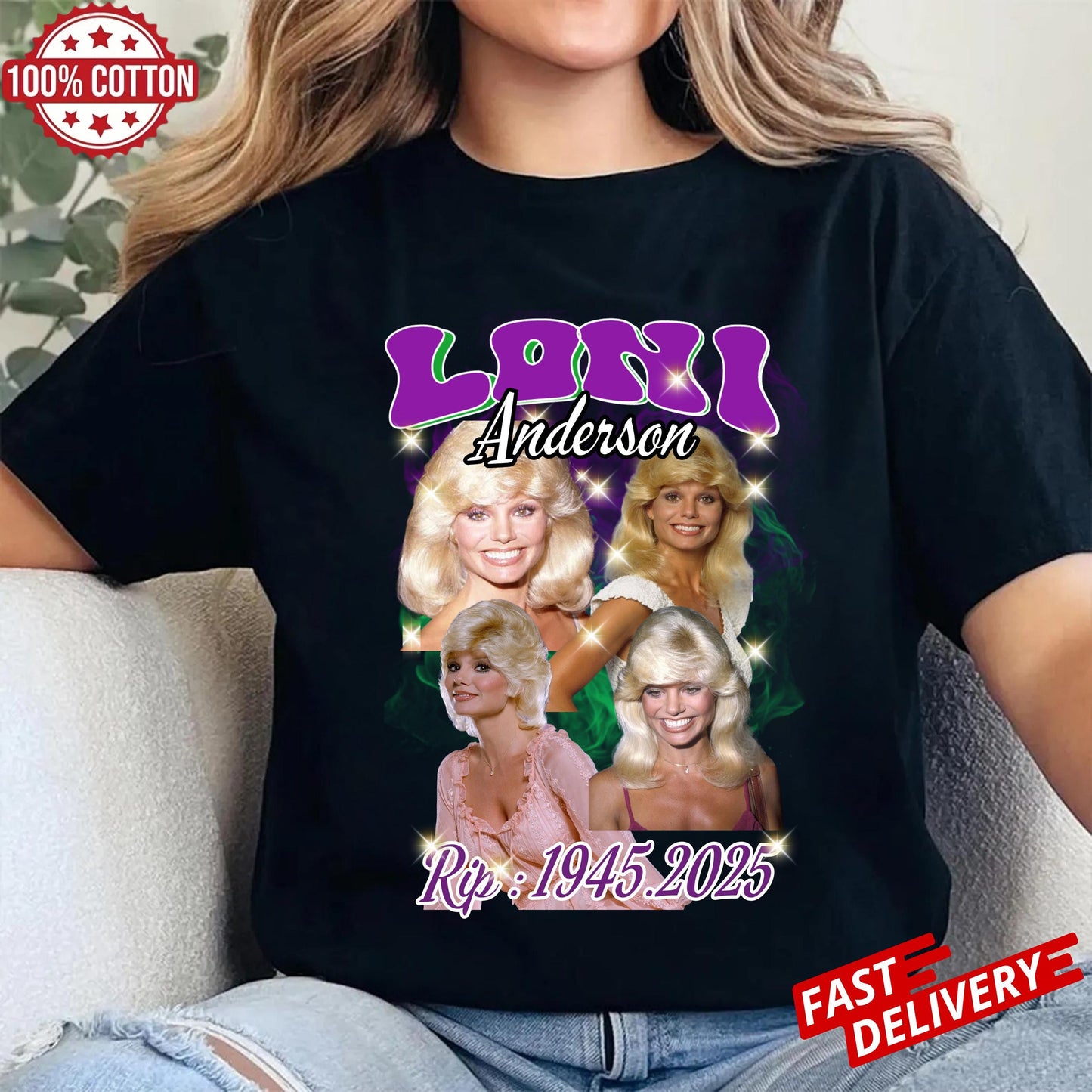 Vintage Loni Anderson RIP 1945–2025 Tribute Tee | WKRP in Cincinnati Retro Bootleg Shirt | Celebrity T‑Shirt Memorial 80s Style