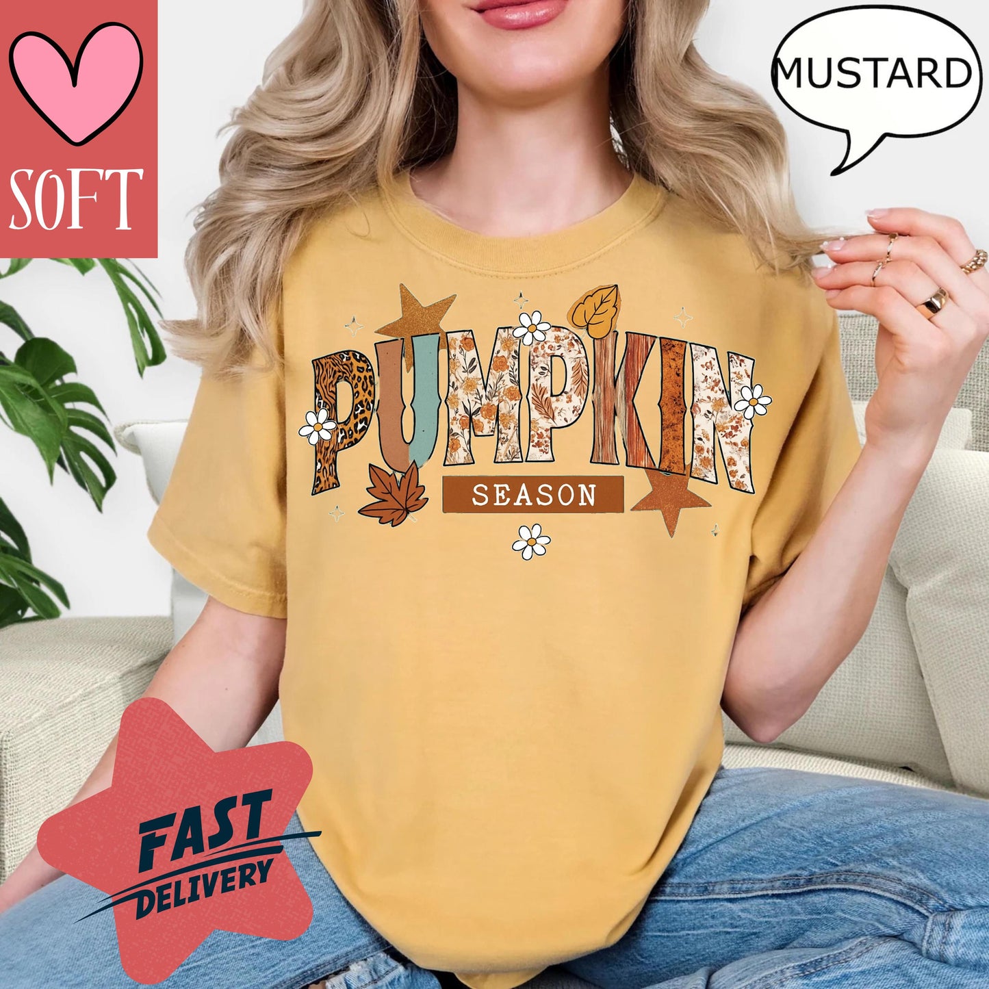 Comfort Colors® Pumpkin Season Shirt Retro Fall Graphic Tee Vintage Autumn Leaves T Shirt Cozy Thanksgiving Outfit For Women And Men