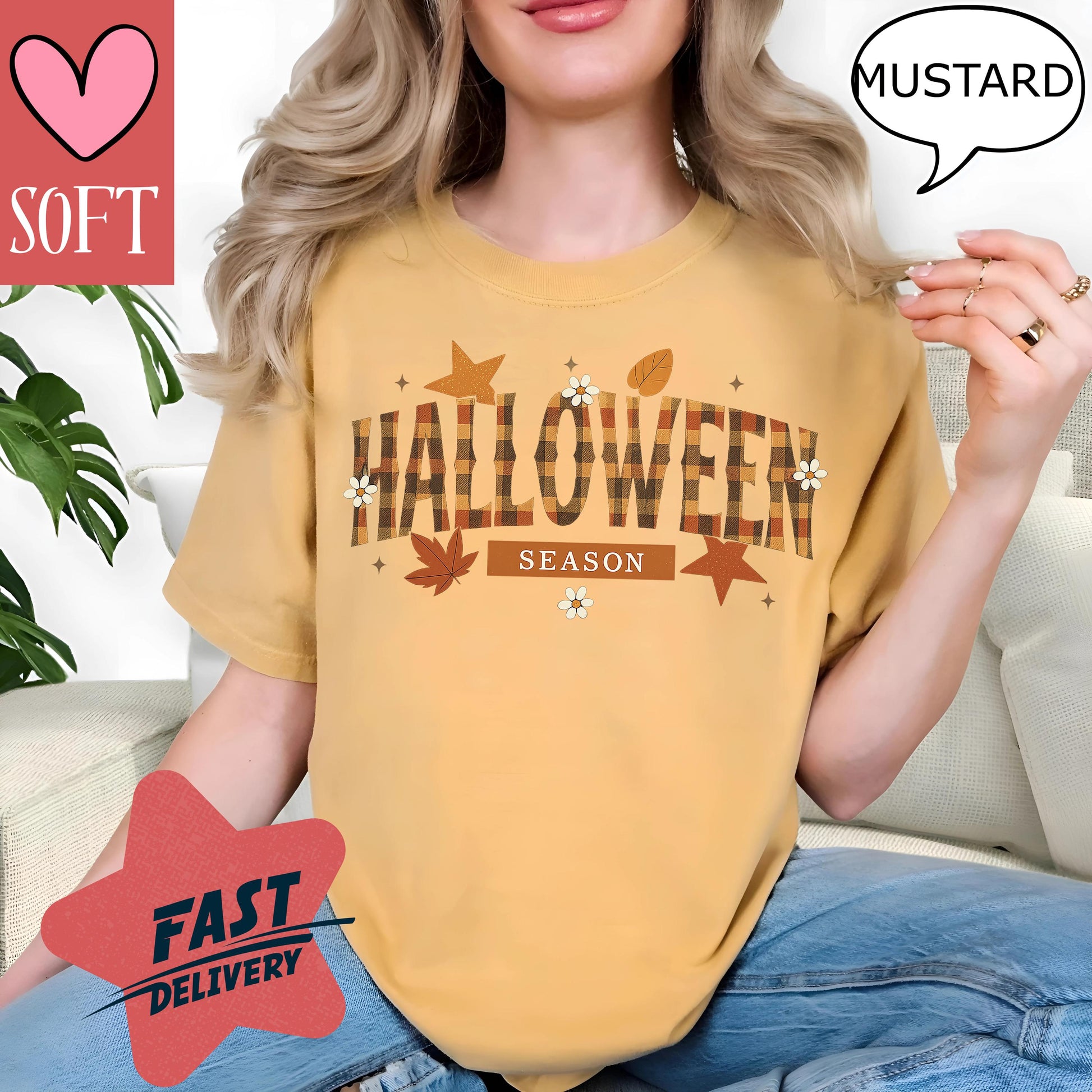 Comfort Colors® Halloween Celebration Shirt Retro Vintage Fall Tee Autumn Graphic T-Shirt Spooky Season Outfit for October Parties
