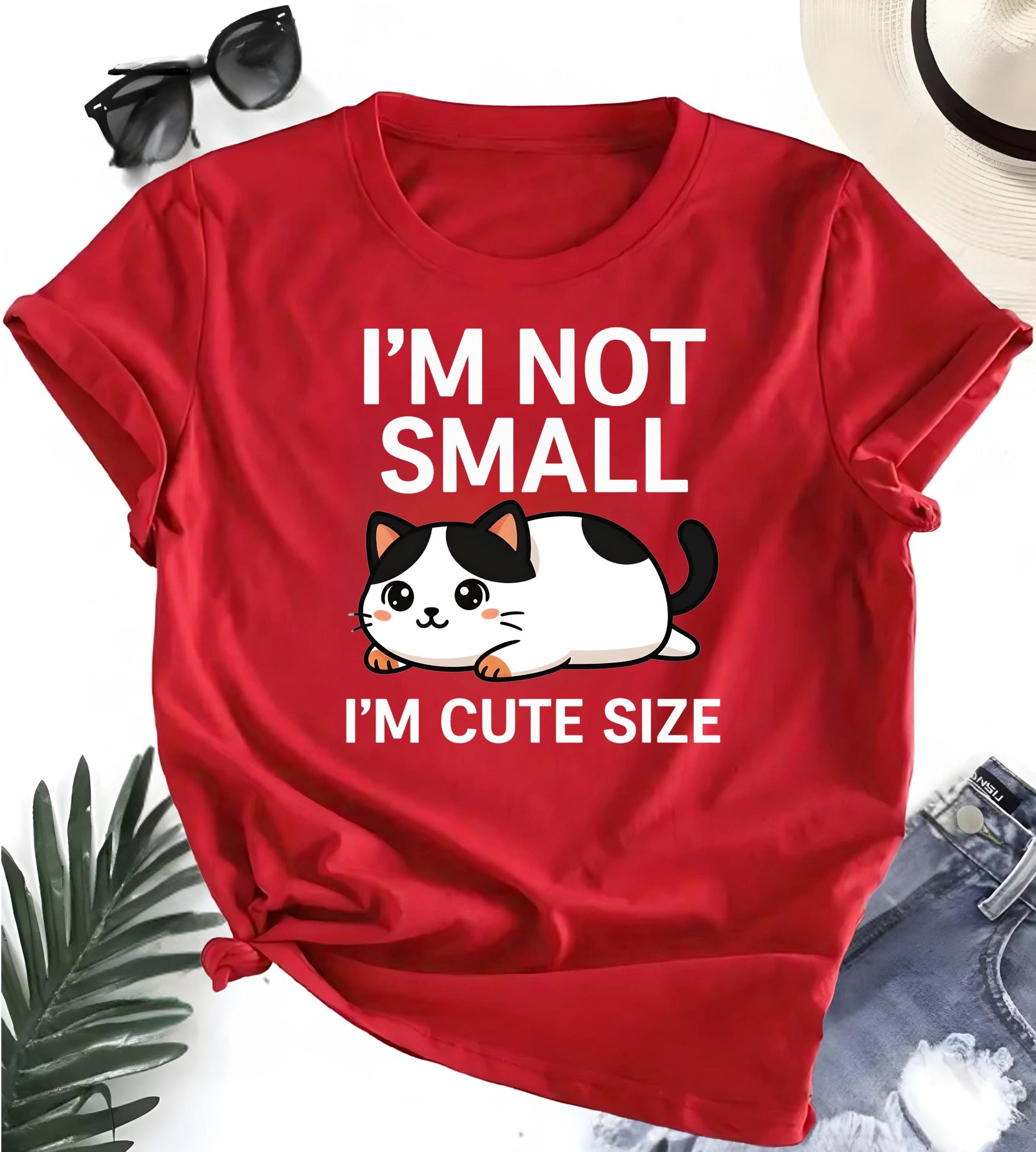 Funny Animal T Shirt Bundle Im Not Small Im Penguin Size Im Cute Size Cat Cartoon Graphic Tee Unisex Penguin Lover Shirt Cat Lover Gift Set