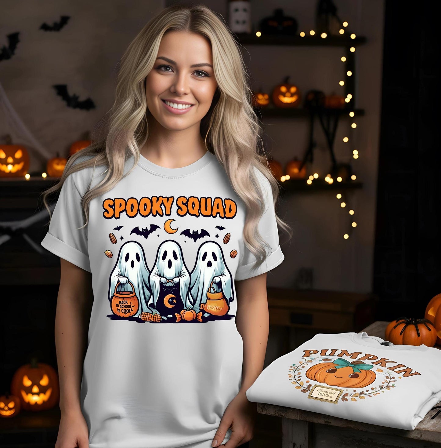 Spooky Squad TShirt Group Halloween Shirt for Friends Best Friend Spooky Gift Matching Horror Tee Funny Ghost Crew Apparel for Spooky Season