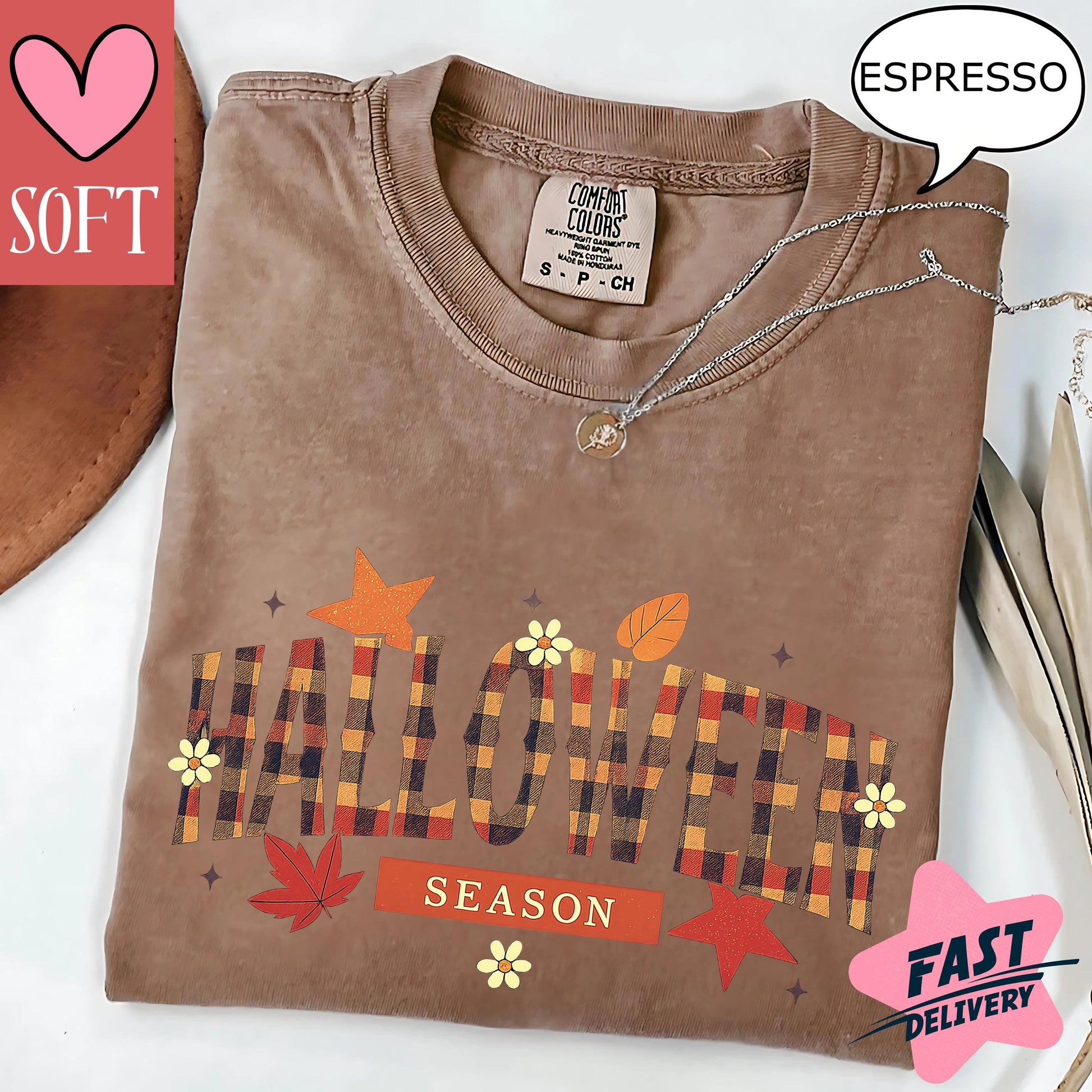 Comfort Colors® Halloween Celebration Shirt Retro Vintage Fall Tee Autumn Graphic T-Shirt Spooky Season Outfit for October Parties