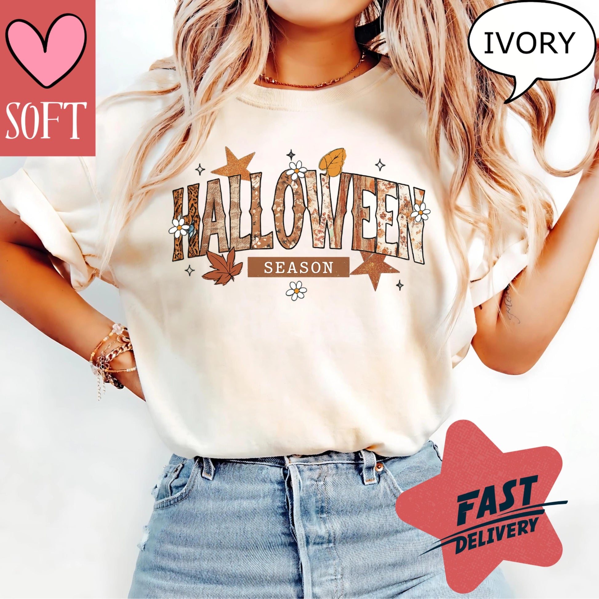 Comfort Colors Halloween Graphic Tee Celebration Shirt Vintage Autumn Leaves Retro Spooky Season T Shirt October Party Outfit For Men Women