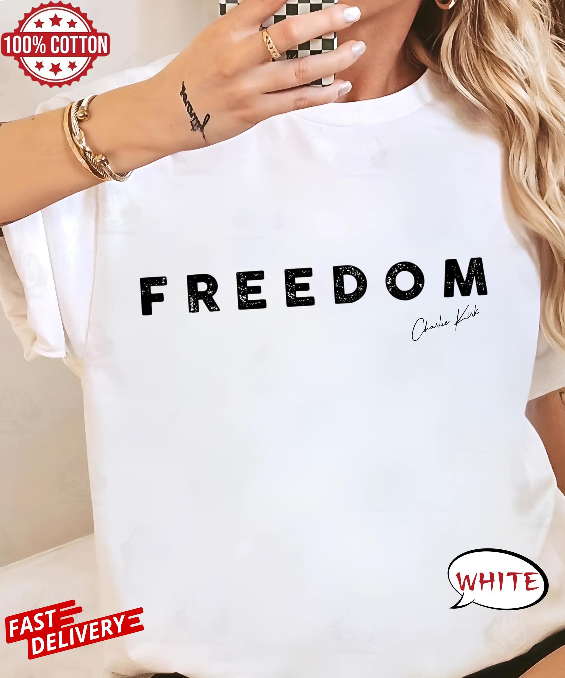 Charlie Kirk Freedom T-Shirt,Conservative Statement Tee,Free Speech American Values Graphic,Pro Liberty Quote Shirt