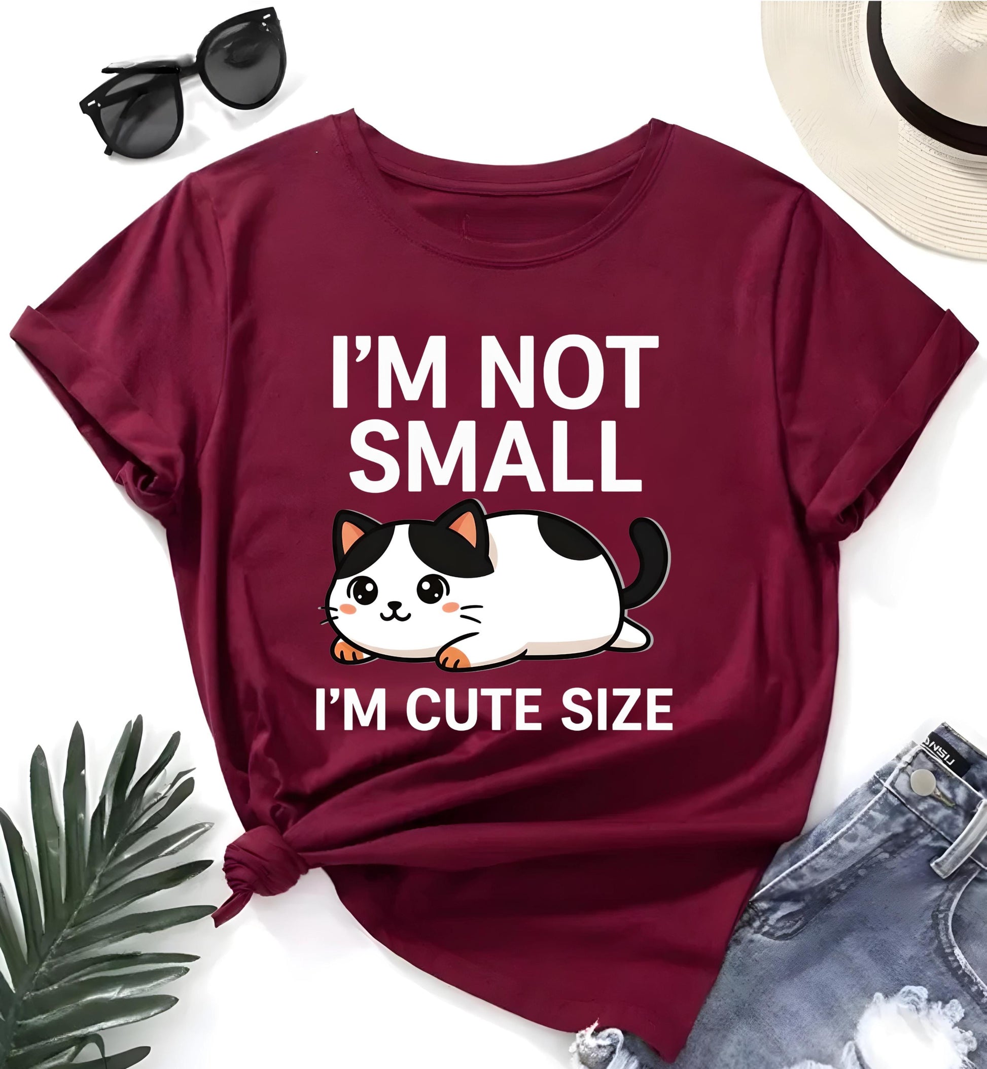 Funny Animal T Shirt Bundle Im Not Small Im Penguin Size Im Cute Size Cat Cartoon Graphic Tee Unisex Penguin Lover Shirt Cat Lover Gift Set