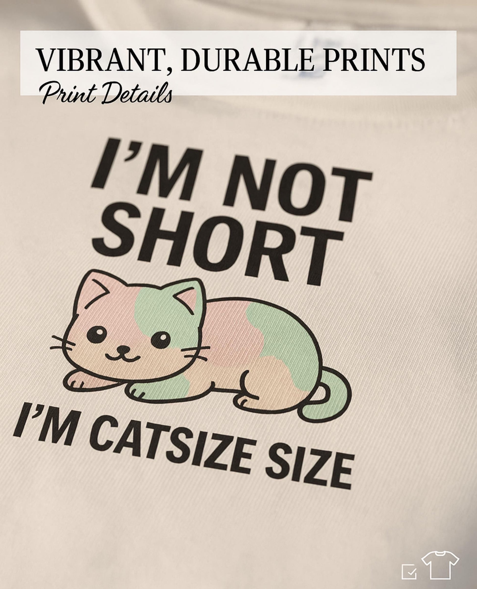 Funny Cat T Shirt Im Not Short Im Catsize Size Cute Kitty Cartoon Graphic Tee White Unisex Humor Gift For Cat Lovers Cat Mom Dad Shirt