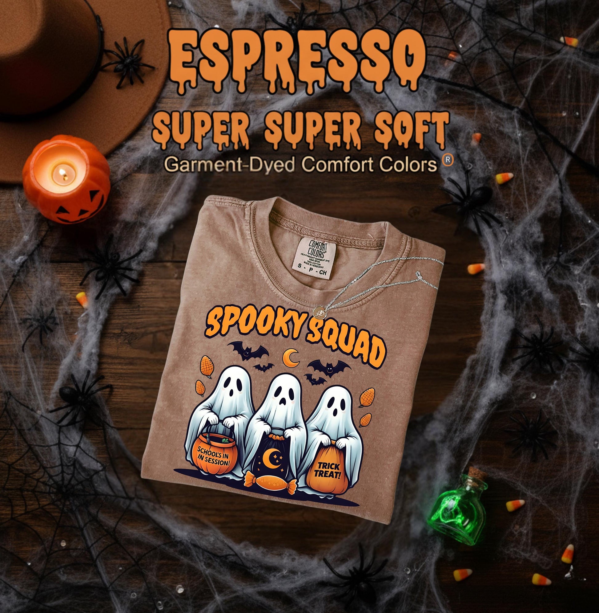 Spooky Squad Ghost T Shirt Cute Kawaii Halloween Graphic Tee Trick Or Treat Unisex Cartoon Costume Pumpkin Skeleton Style Gift For Him Her