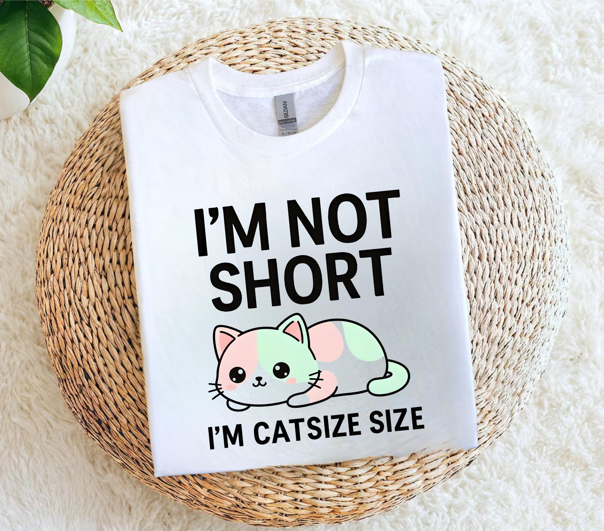 Funny Animal T Shirt Bundle Im Not Short Penguin Size Im Catsize Size Cute Cat Penguin Graphic Tees Unisex Funny Gift Set For Him Her