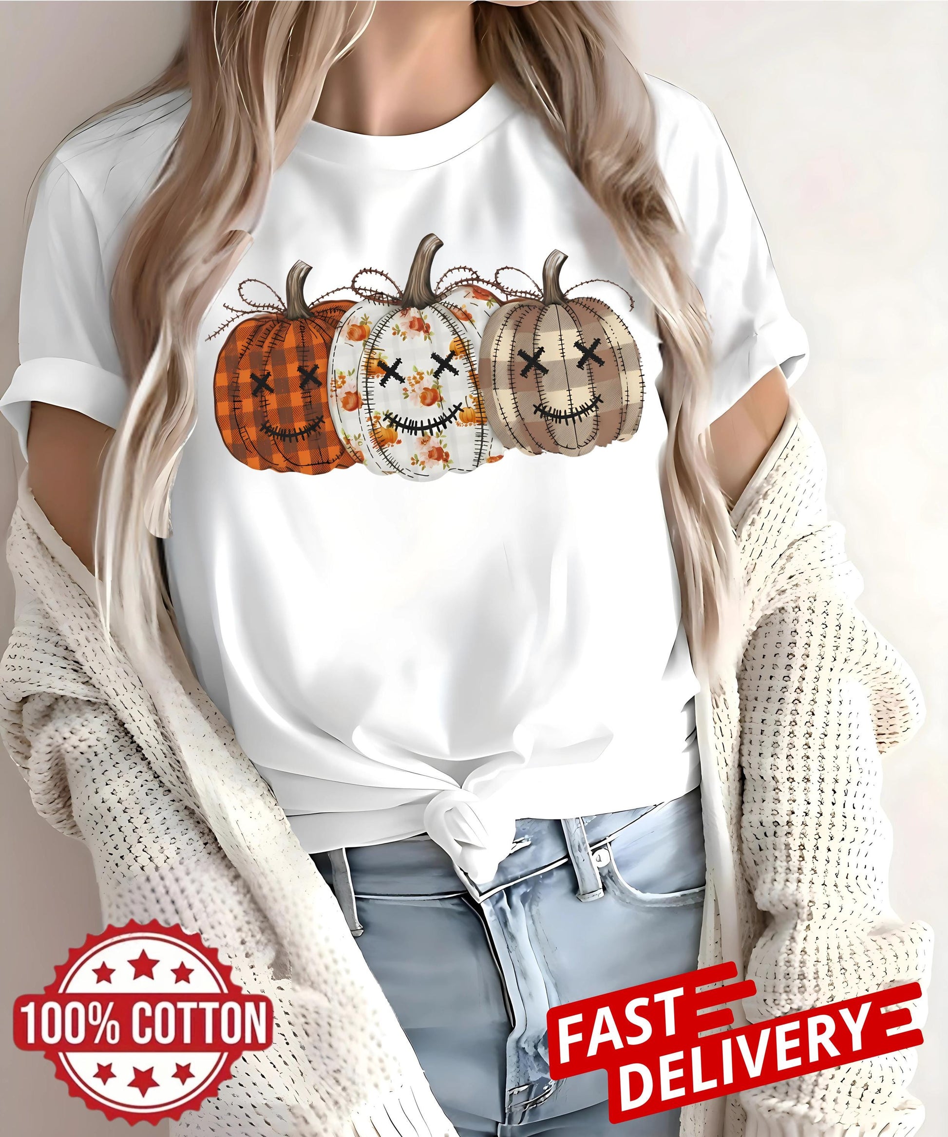 Comfort Colors® Pumpkin Shirt, Fall T Shirt, Autumn Thanksgiving Tee, Vintage Checkered Pumpkin Top, Cozy Cotton Outfit for Women Men