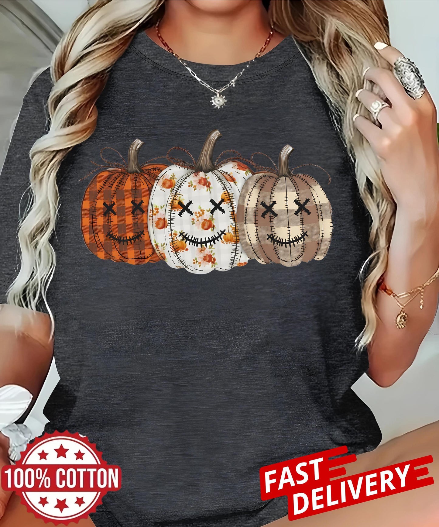 Fall Pumpkin T Shirt, Comfort Colors Autumn Tee, Thanksgiving Graphic Top, Cozy Vintage Cotton Shirt, Retro Checkered Pumpkin Outfit