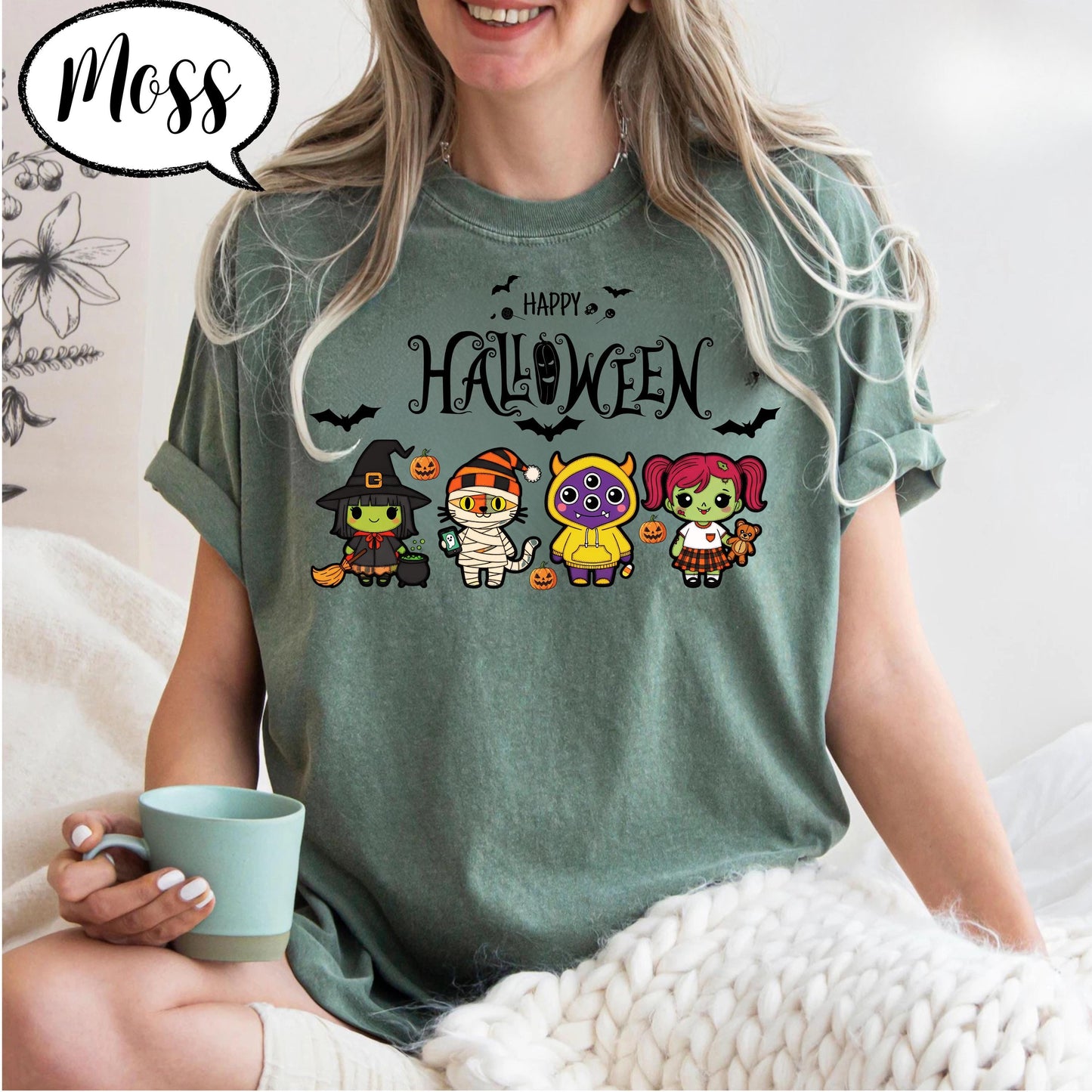 Comfort Colors® Halloween Costume Shirt, Happy Halloween Tee, Cute Cartoon Character Top, Pumpkin Party Outfit, Spooky Season Graphic Tee
