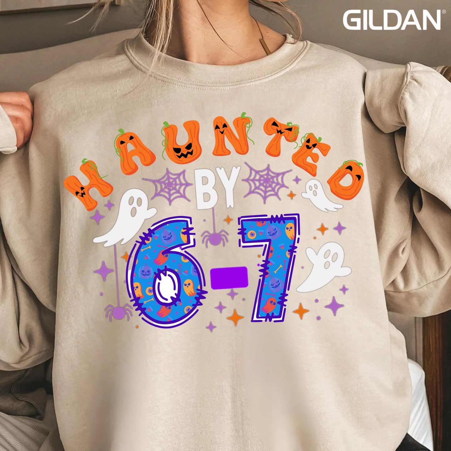 Haunted by 6 7 Halloween Unisex Shirt, Spooky Meme Tee, Viral TikTok Funny Phrase, Ghostly Internet Joke, Scary Social Media Trend,Six Seven