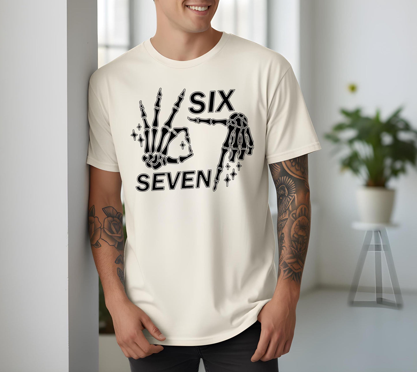 Comfort Colors® 6 7 Meme Shirt, Funny Skeleton Hands Tee, Halloween Couples Shirt, Trendy Shirt, Six Seven T-shirt, 67 Couples Tee