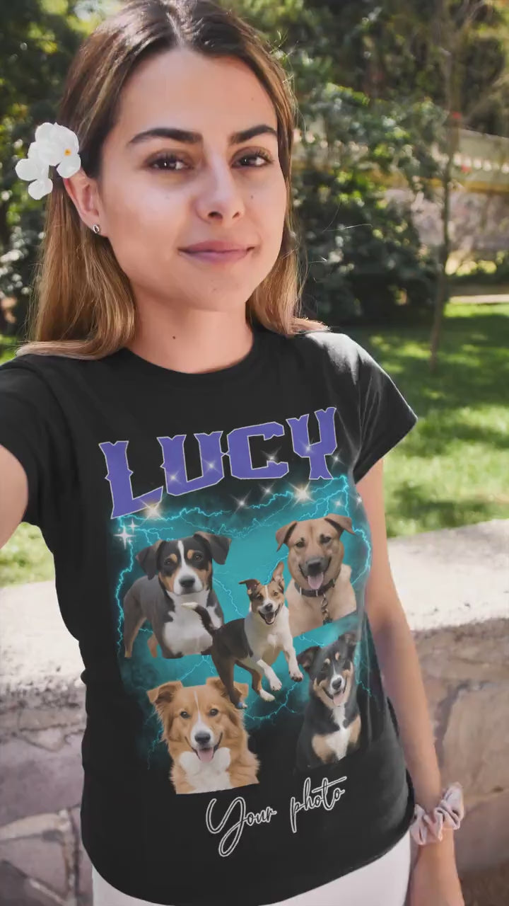 Custom Bootleg Wash Dog Shirt – Vintage Style Unisex Tee – Personalized Dog Graphic T-Shirt – Retro Washed Look – Gift for Dog Lovers