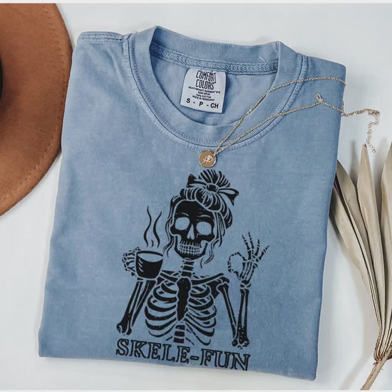 Messy Bun Drinking Coffee For Women Never Better Skeleton T-Shirt, Funny Skeleton T-Shirt, Coffee Lovers Gift Skull retro Halloween Shirt