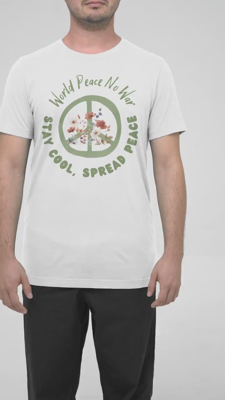 Peaceful Vibes T Shirt Unisex Heavy Cotton Tee Spread Peace Shirt Gift For Activists Casual Wear Positive Energy Graphic Top For Peacemakers